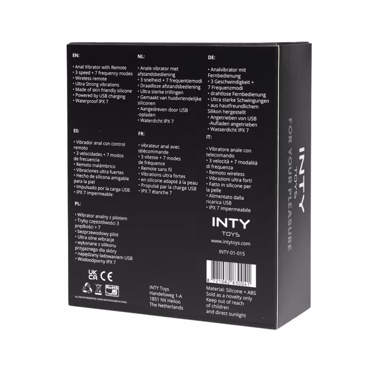 INTY Toys Blade Vibrating Anal Plug – Premium Anal Stimulator with Remote Control image 4
