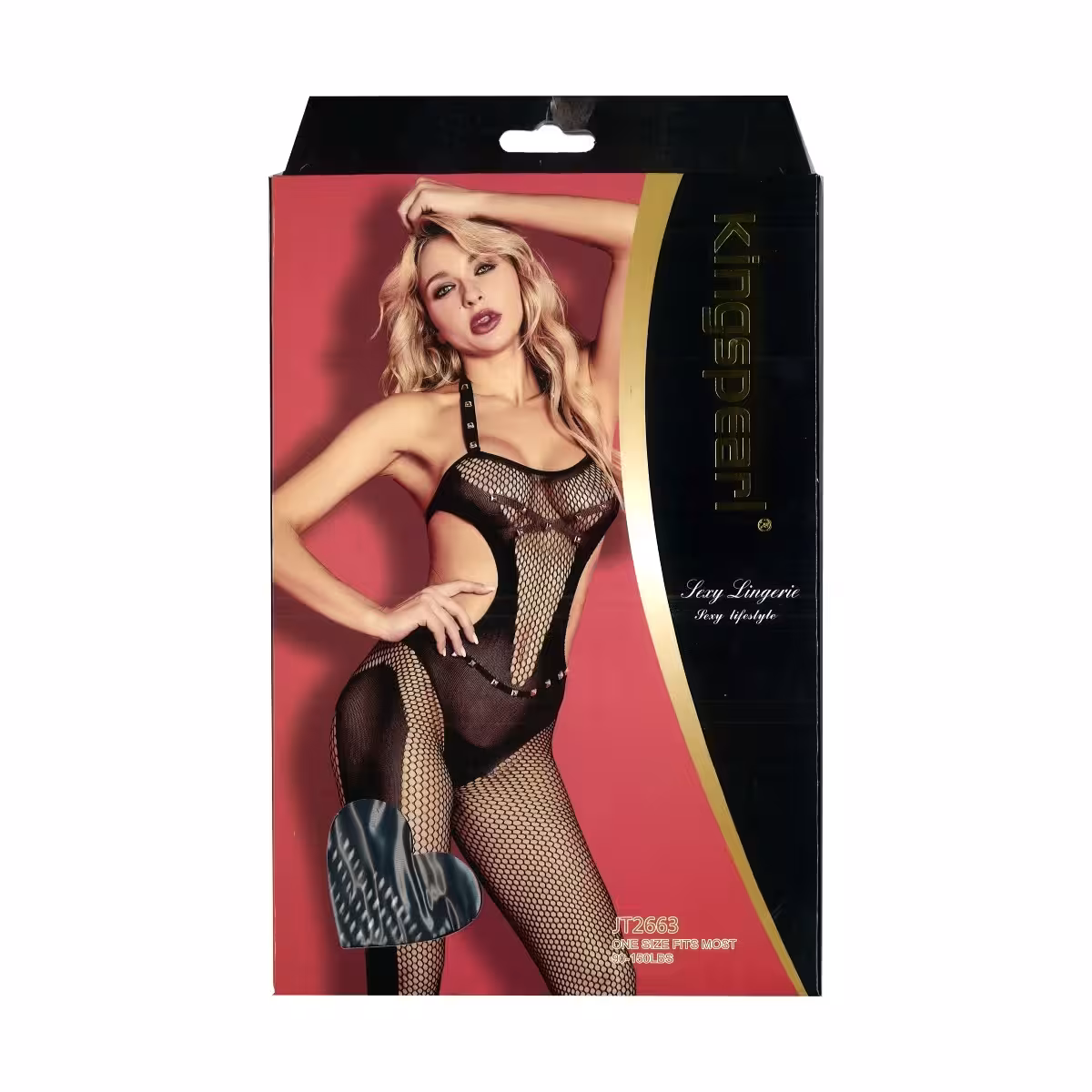 Kingspearl Net Bodystocking With Silver Stud Detail – Premium Bodywear for Comfort & Style image 4