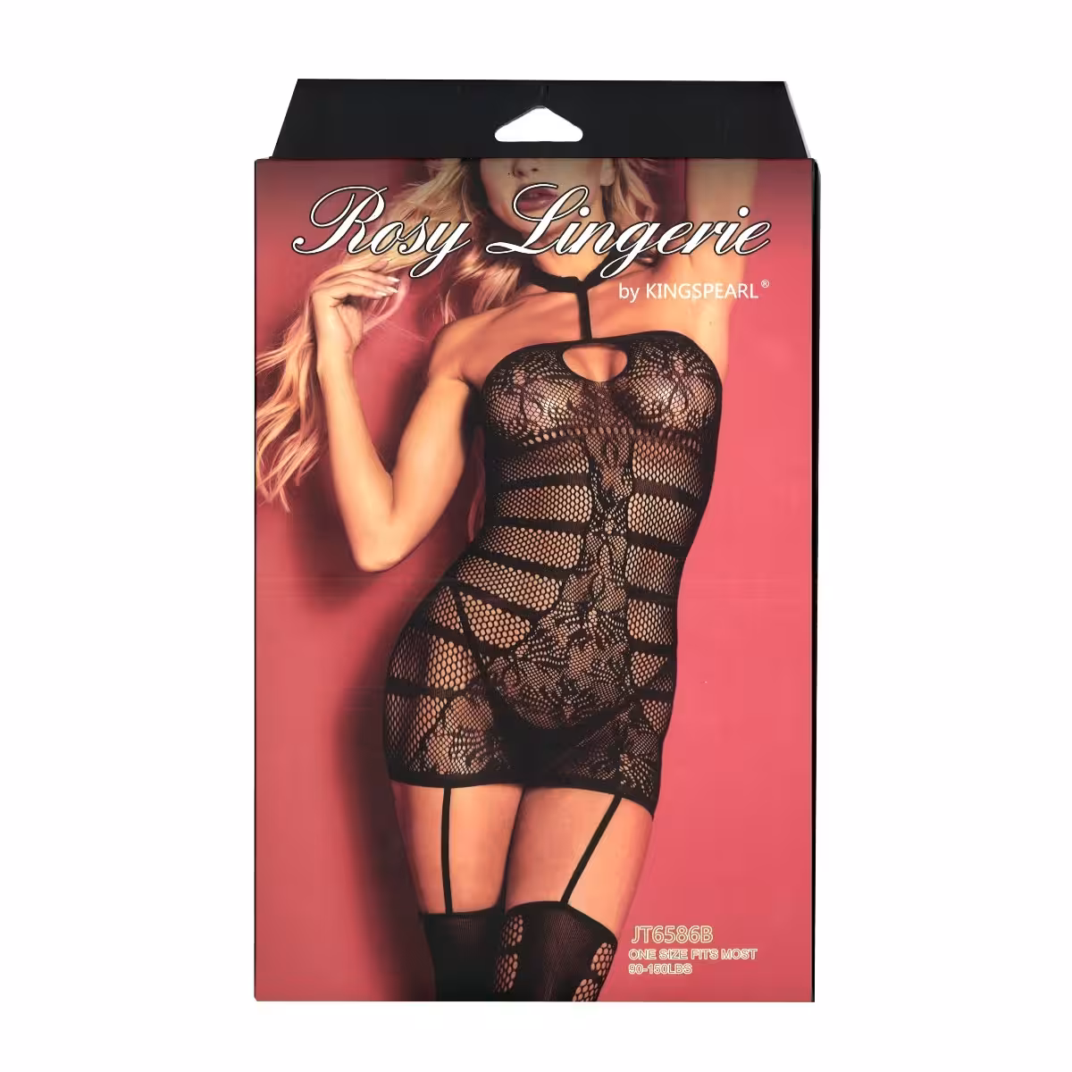 Kingspearl Rosy Lingerie Body With Choker And Attached Stockings image 3