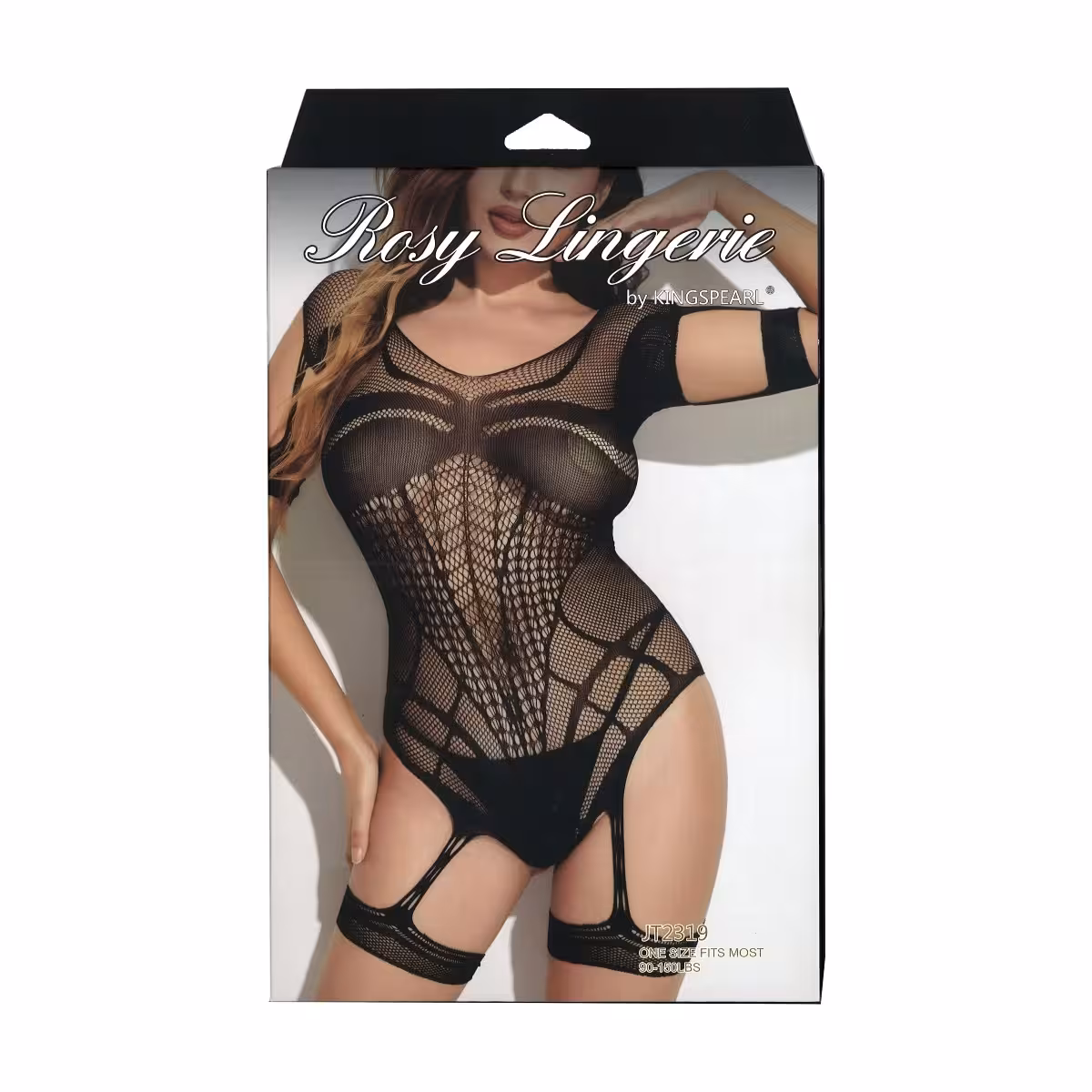 Kingspearl Rosy Lingerie Net Bodystocking With Arm Cuff Detail image 3