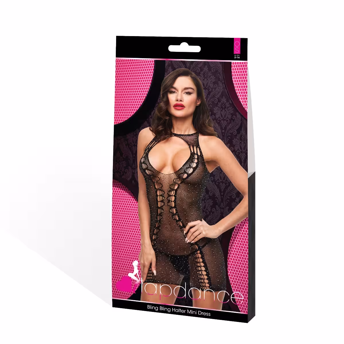 BLING BLING HALTER MINI DRESS BLACK image 2