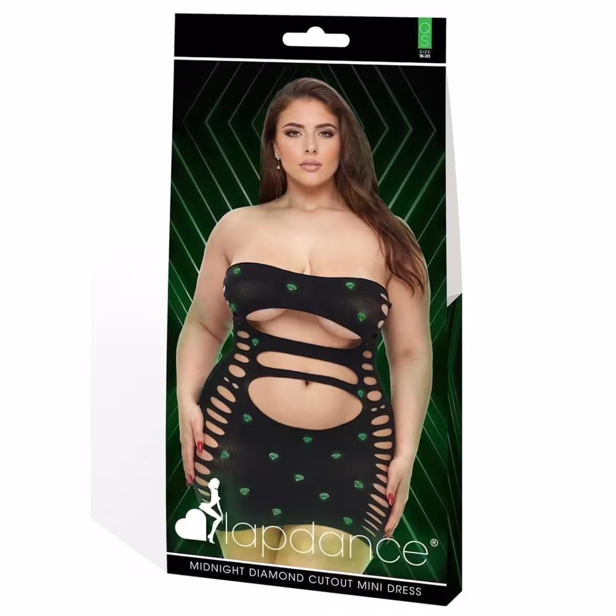 Lapdance Midnight Diamond Cutout Mini Dress - Glow in the Dark image 2