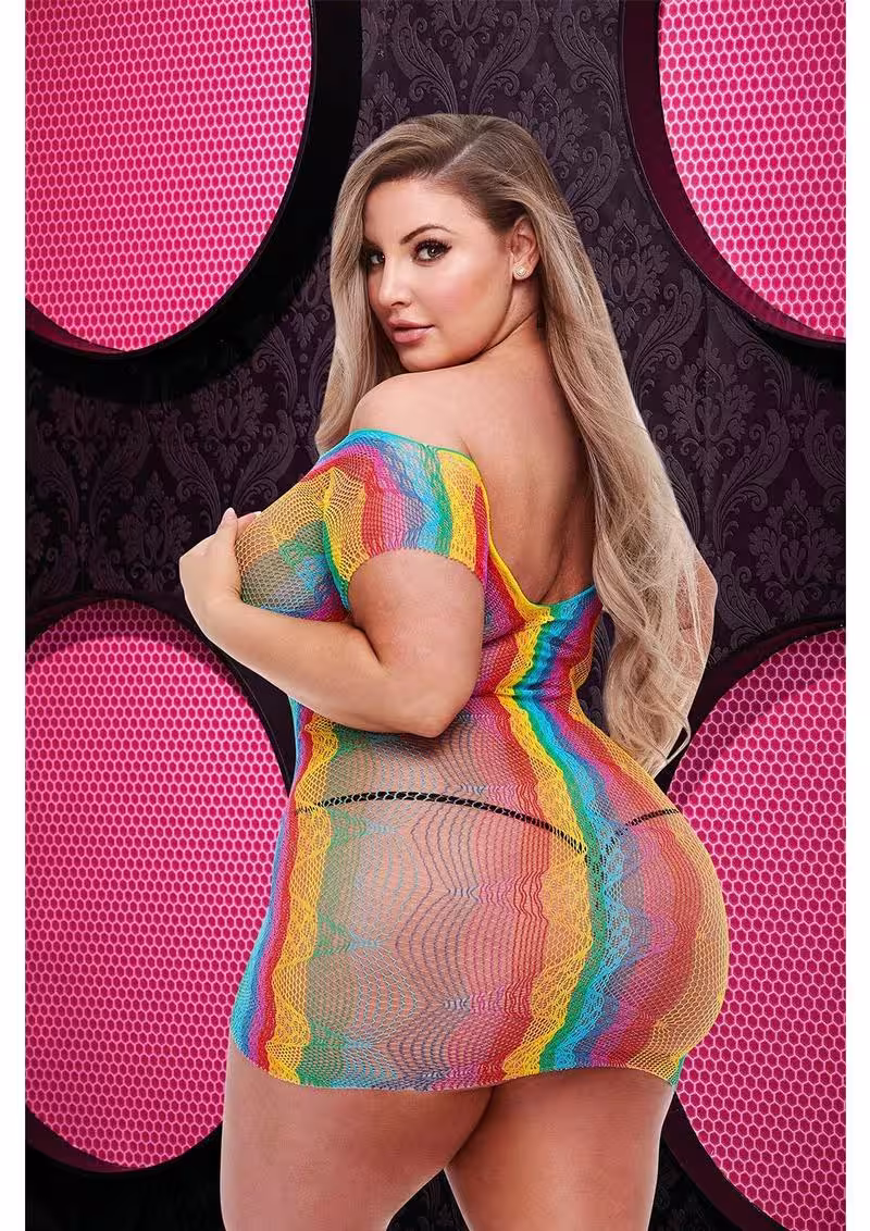 RAINBOW JACQUARD MINI DRESS - Q image 2