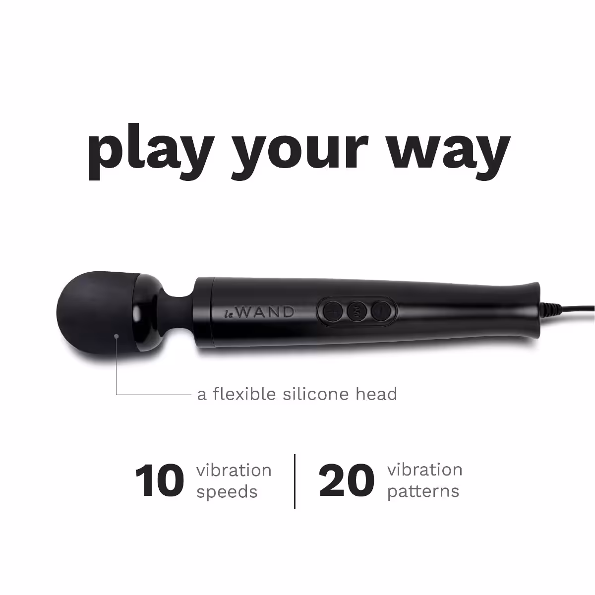 Le Wand Diecast Plug-In Massager Black image 3