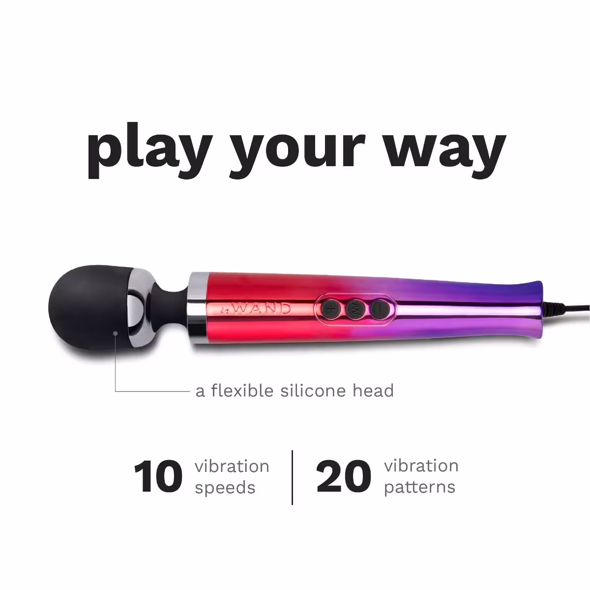 Le Wand Diecast Plug In Vibrating Wand Massager Ombre image 3