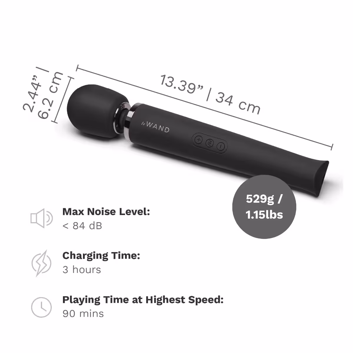 Le Wand Le Wand Rechargeable Massager Black image 8