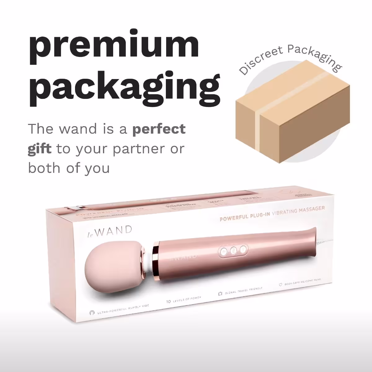 Le Wand Plugin Massager Wand Rose Gold image 8