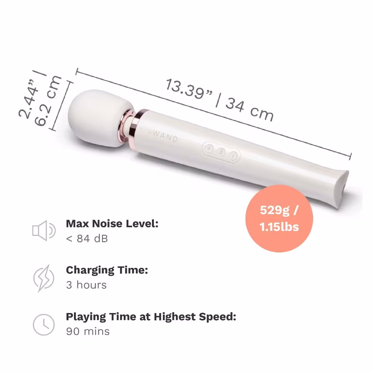 Le Wand Rechargeable Massager White image 8