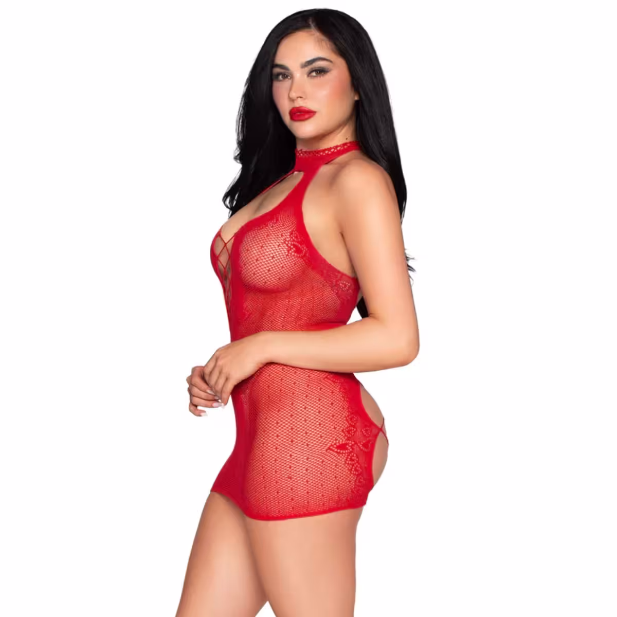 Dotted Halter Mini Dress Red – Playful Romance Meets Bold Allure