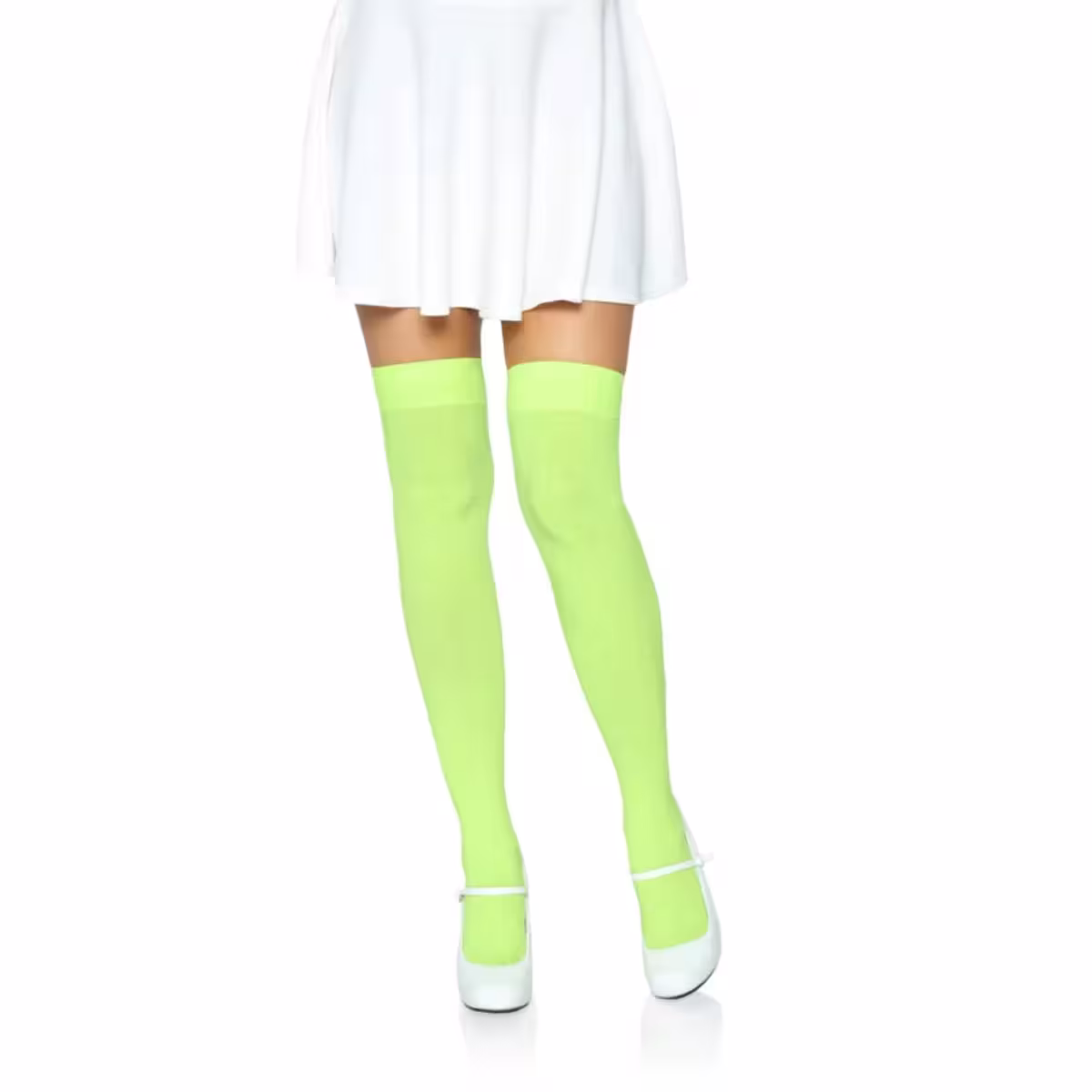 Nylon Thigh Highs Green OS – Luxurious Comfort & Style