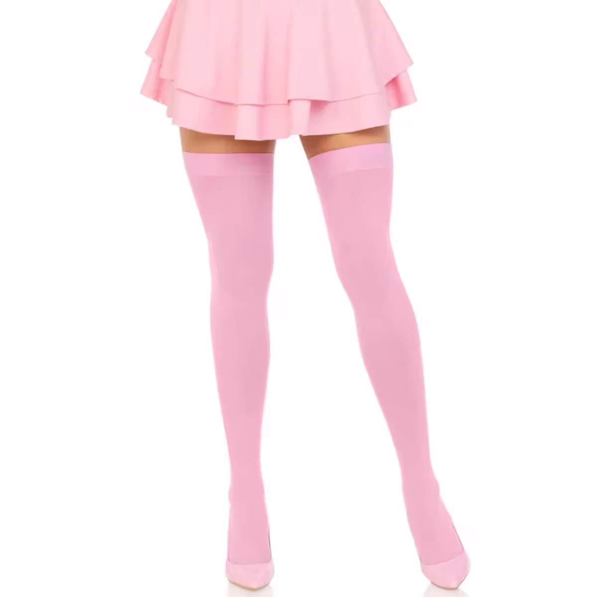 Nylon Thigh Highs Pink OS – Stylish, Comfortable, and Discreet