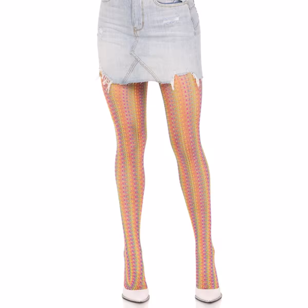 Rainbow Crochet Net Pantyhose by Leg Avenue – Festive Fashion for Every Occasion