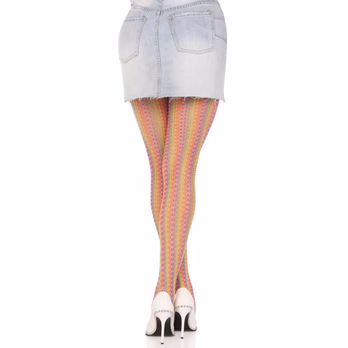 Rainbow Crochet Net Pantyhose by Leg Avenue – Festive Fashion for Every Occasion image 2
