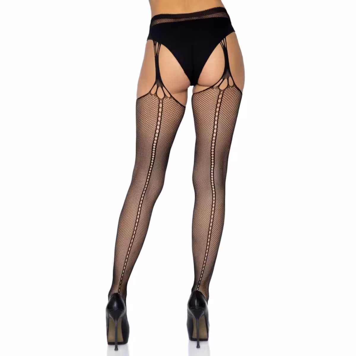 Scale Net Suspender Hose by Leg Avenue – Black image 2