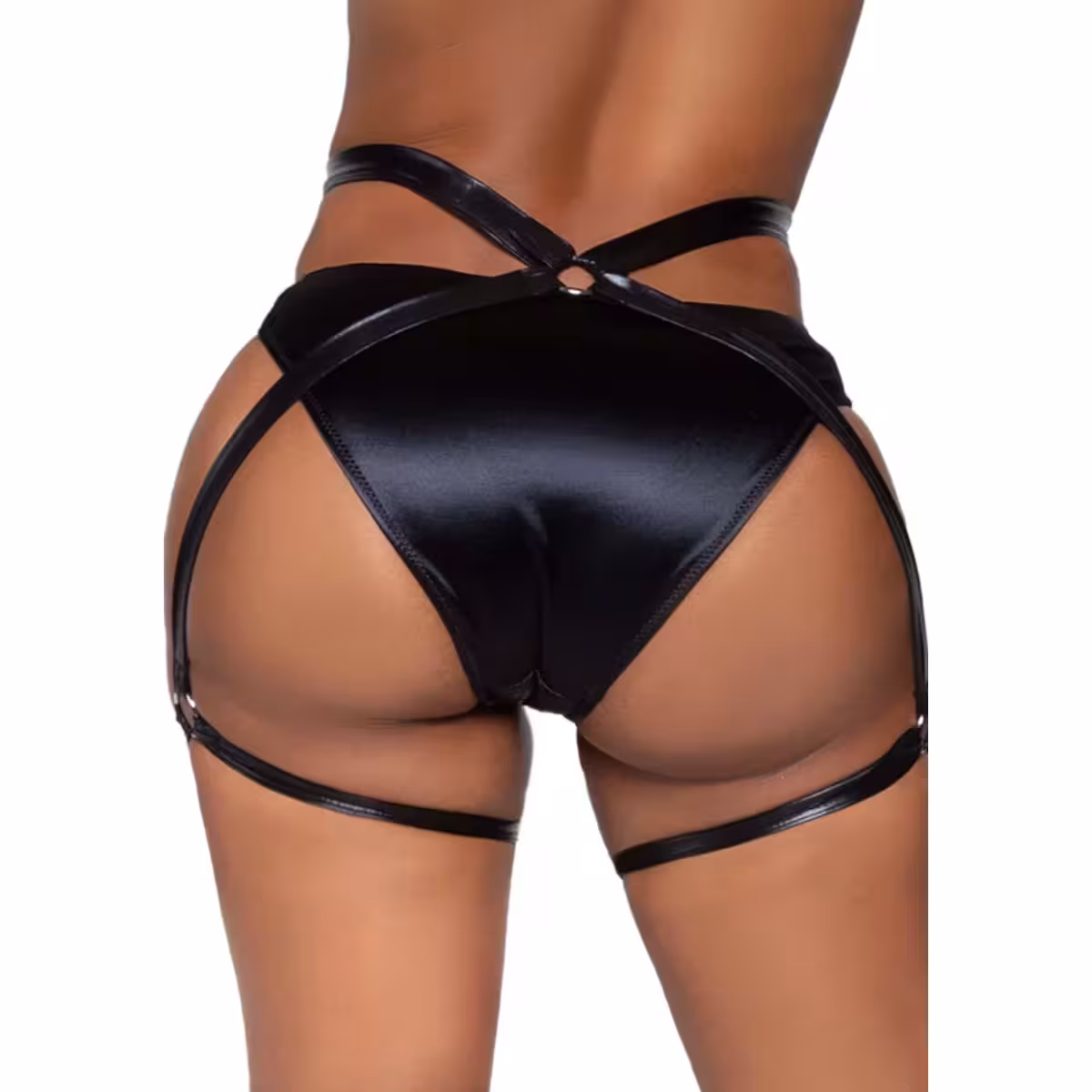 Wetlook O-Ring Garter Butt Harness – Black image 3