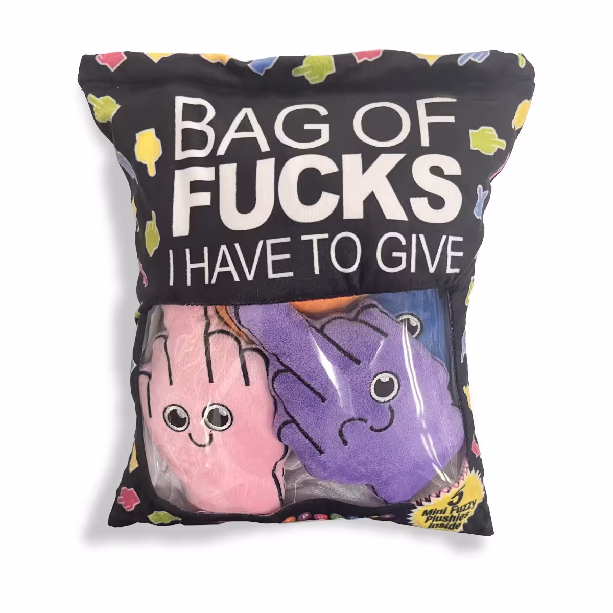 Bag of Fucks I Have to Give Plushy Pillow with 5 Fingers image 2