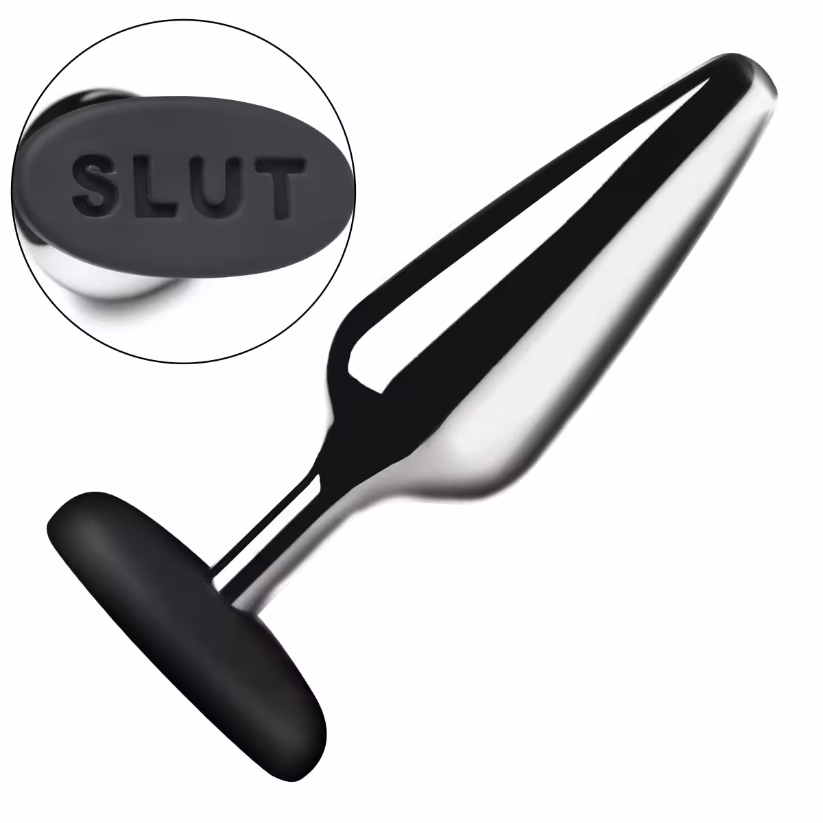 Master Series Butt Slut Metal & Silicone Butt Plug image 3