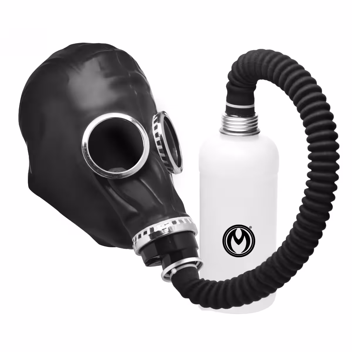 Master Series Dark Inhaler Gas Mask with Bottle – For Intimate Sensory Play