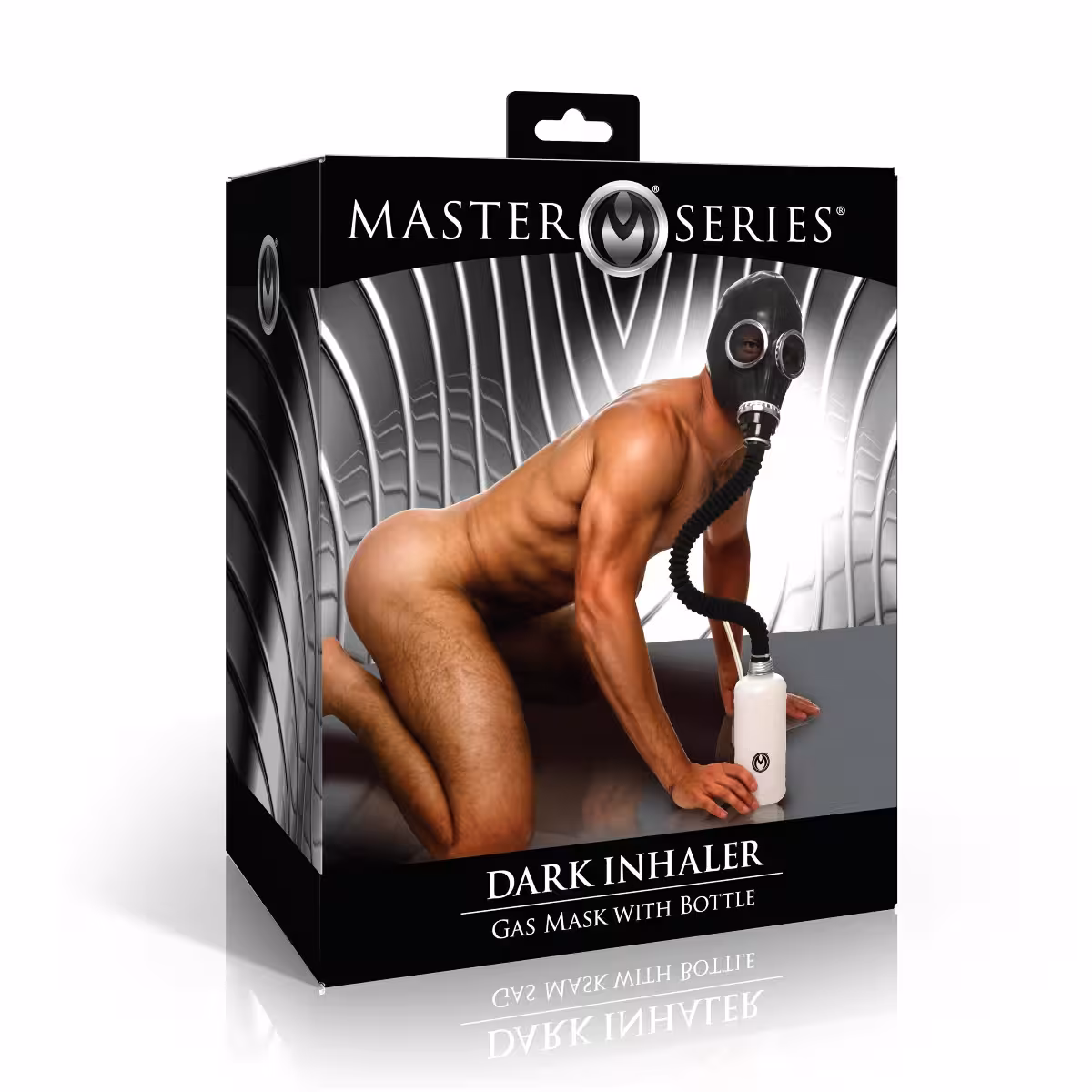 Master Series Dark Inhaler Gas Mask with Bottle – For Intimate Sensory Play image 2