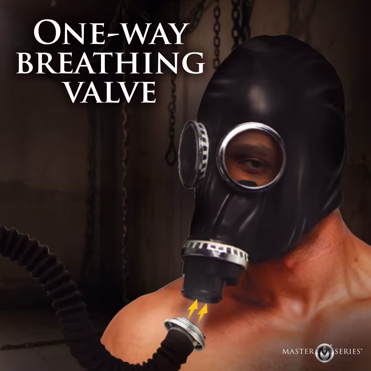 Master Series Dark Inhaler Gas Mask with Bottle – For Intimate Sensory Play image 5
