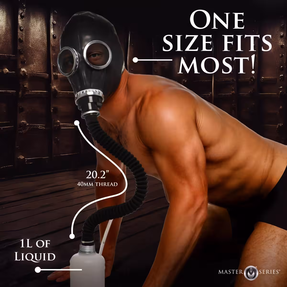 Master Series Dark Inhaler Gas Mask with Bottle – For Intimate Sensory Play image 6