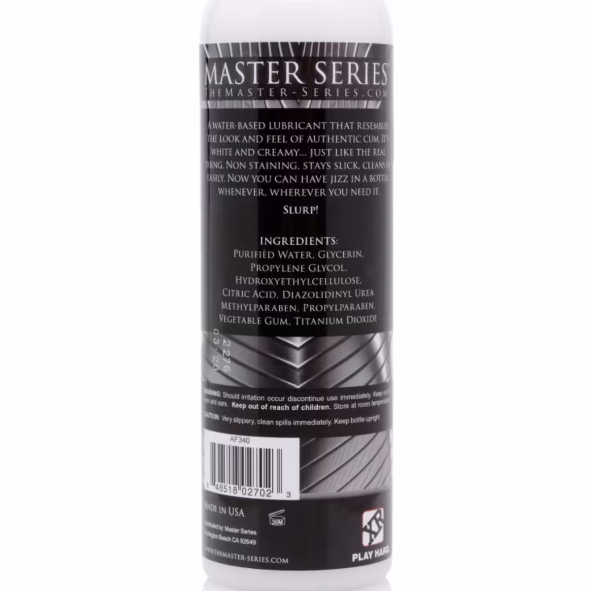 Master Series Jizz Unscented Water Based Lube 8oz image 2