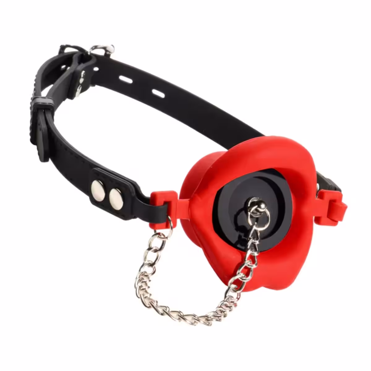 Master Series Plugged Silicone Feeding Gag in Red