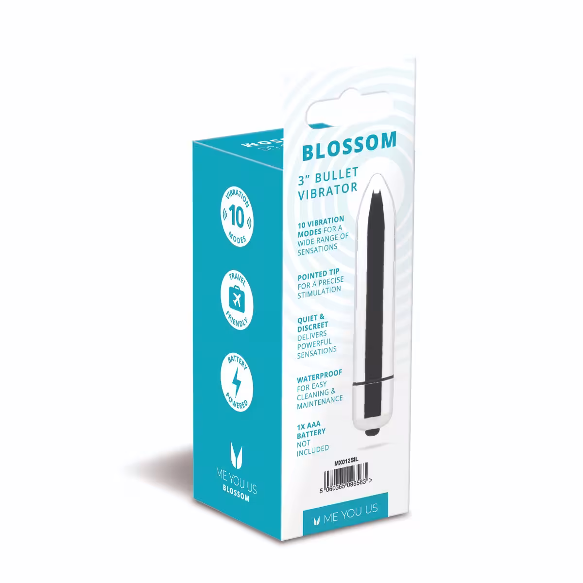Me You Us Blossom 10 Mode Bullet Vibrator Silver image 5