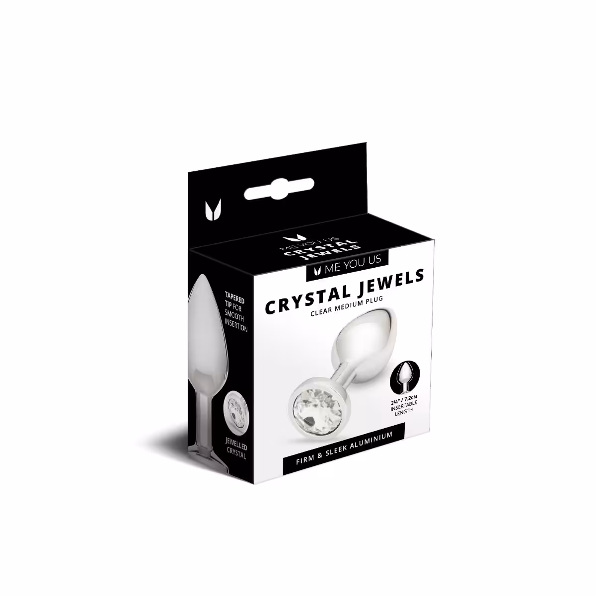 Me You Us Crystal Jewels Metal Butt Plug Clear Medium