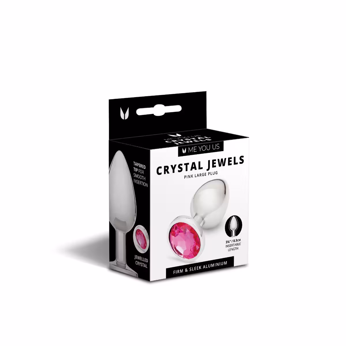 Me You Us Crystal Jewels Metal Butt Plug Pink Large image 2