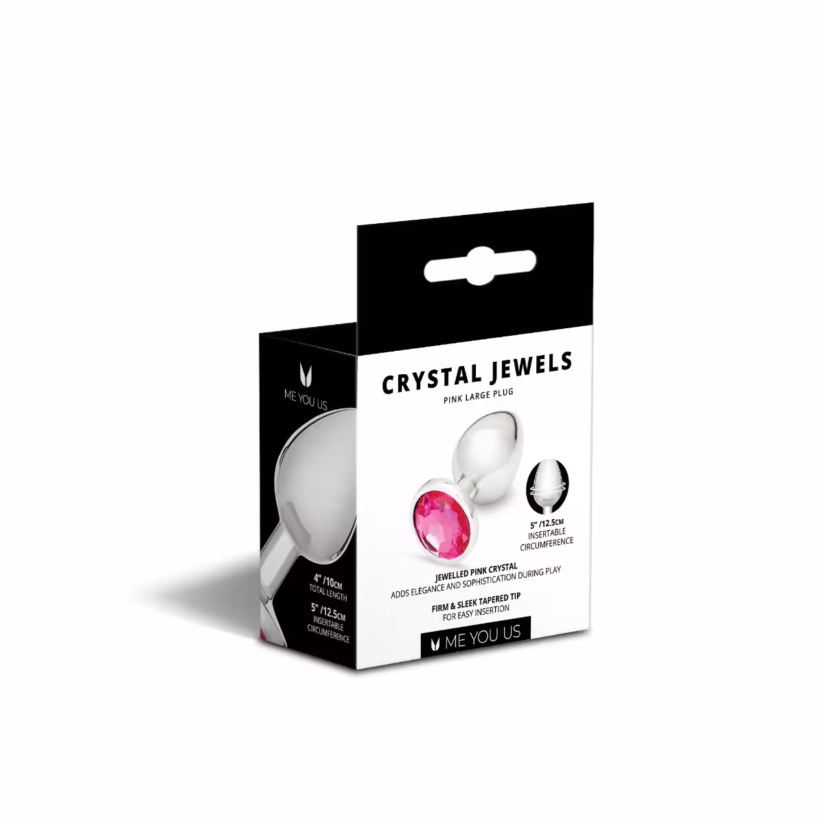 Me You Us Crystal Jewels Metal Butt Plug Pink Large image 4