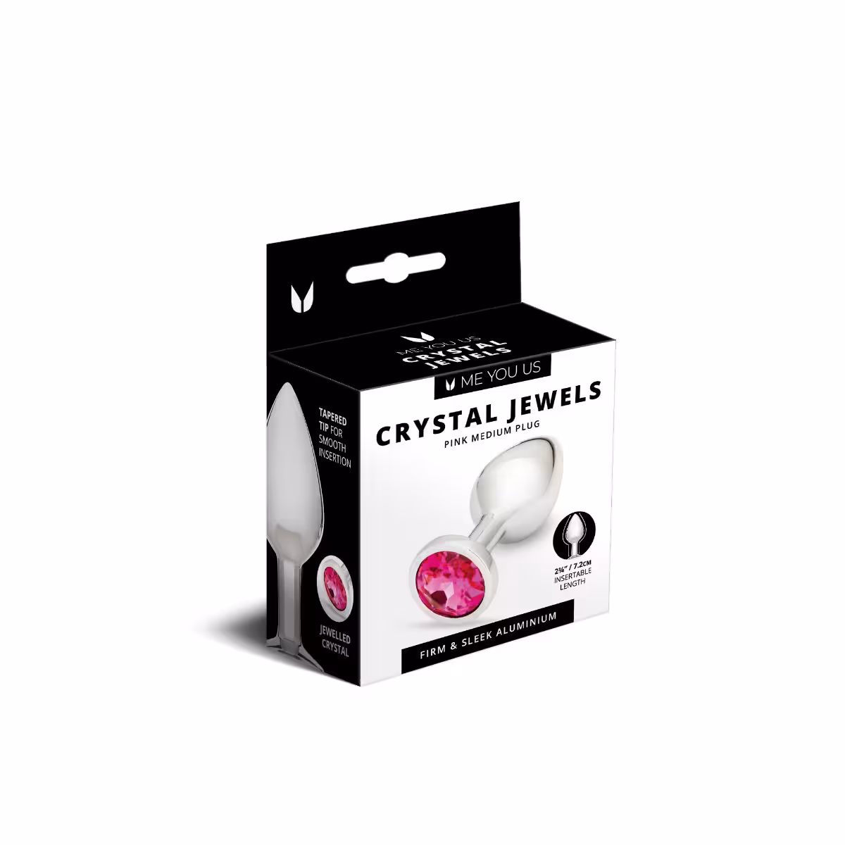 Me You Us Crystal Jewels Metal Butt Plug Pink Medium