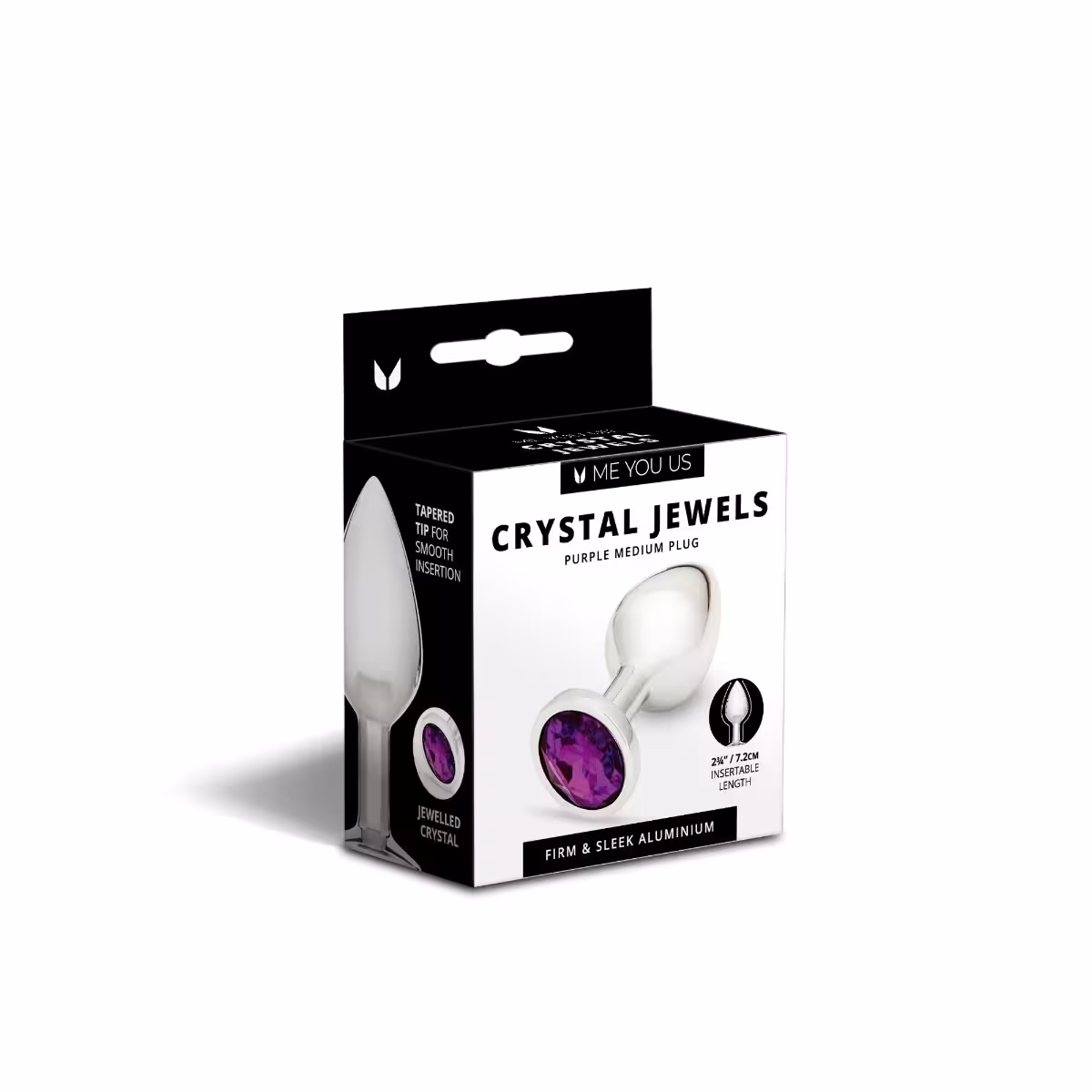 Me You Us Crystal Jewels Metal Butt Plug Purple Medium