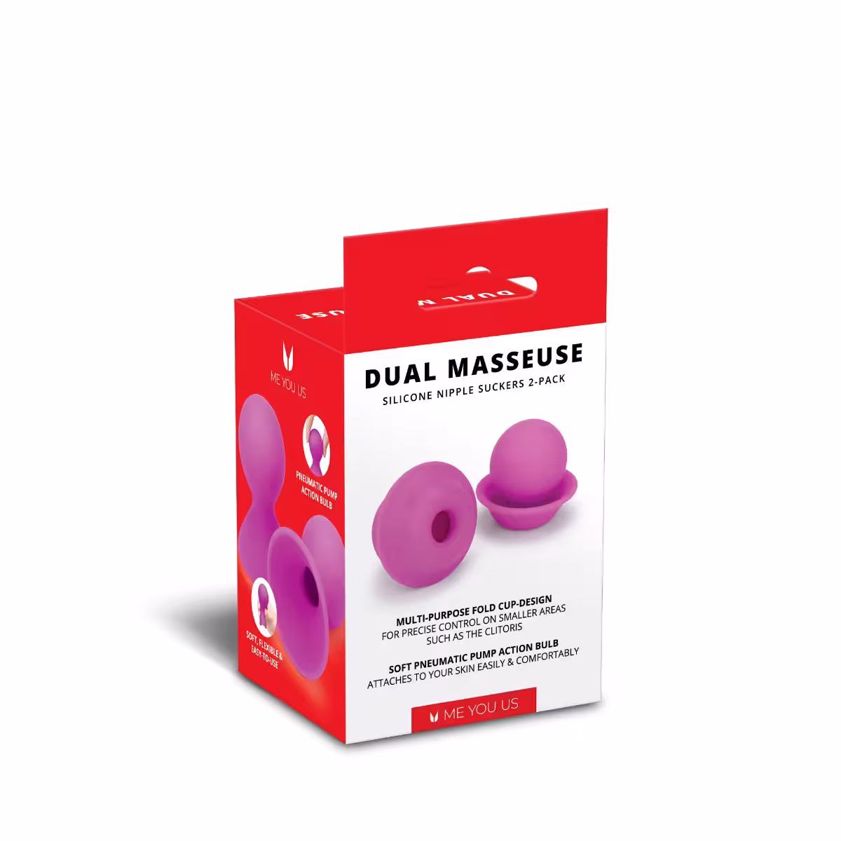 Me You Us Dual Masseuse Silicone Nipple Suckers 2 Pack Purple image 5