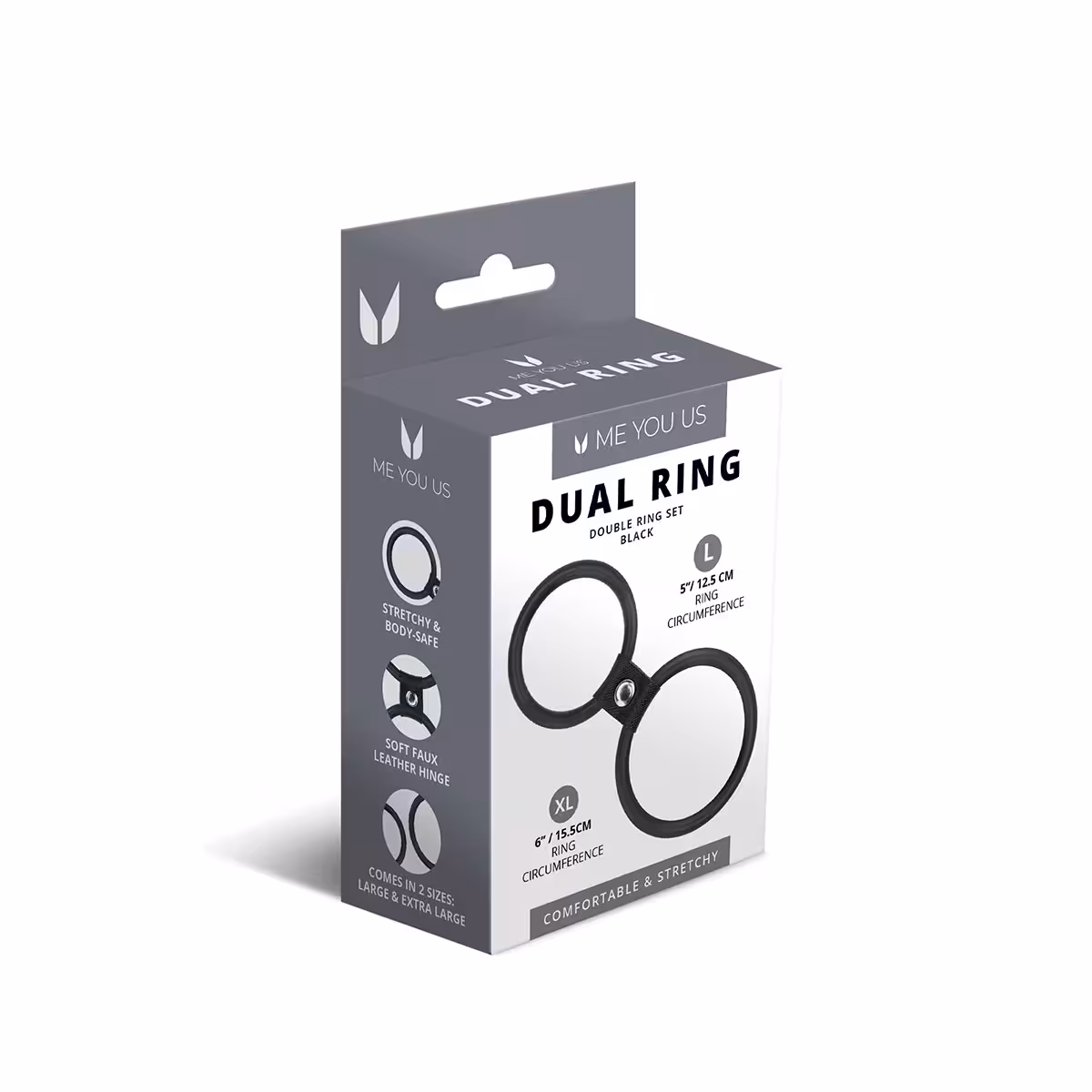 Me You Us Dual Ring Cock Ring Black image 2