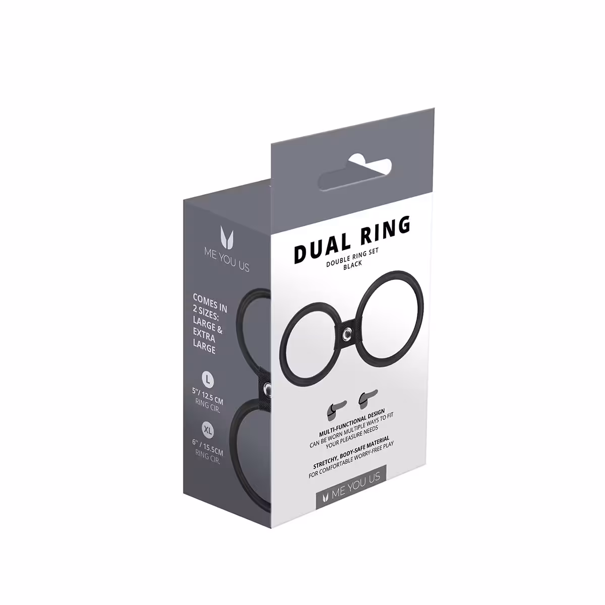 Me You Us Dual Ring Cock Ring Black image 3