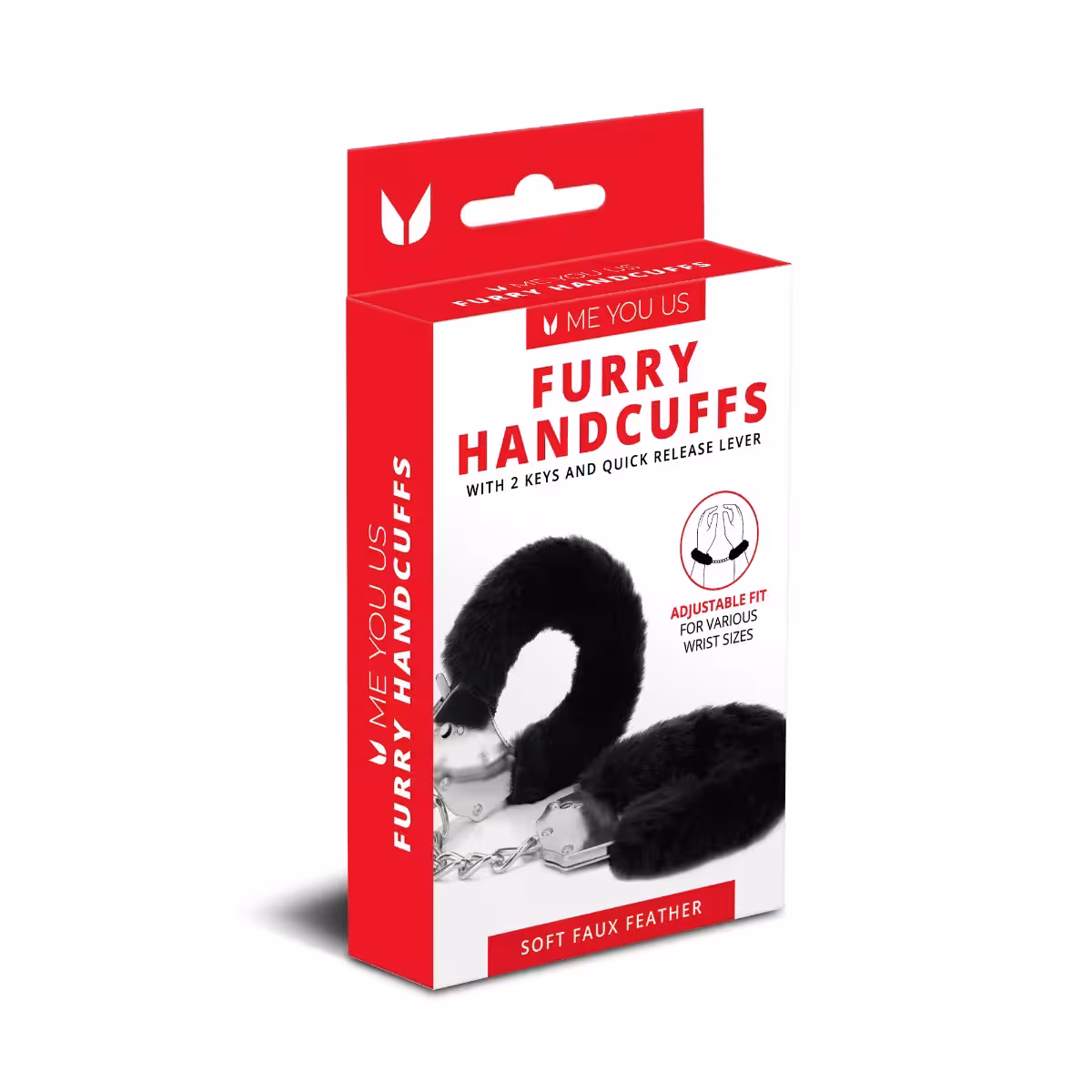 Me You Us Furry Handcuffs Black image 2