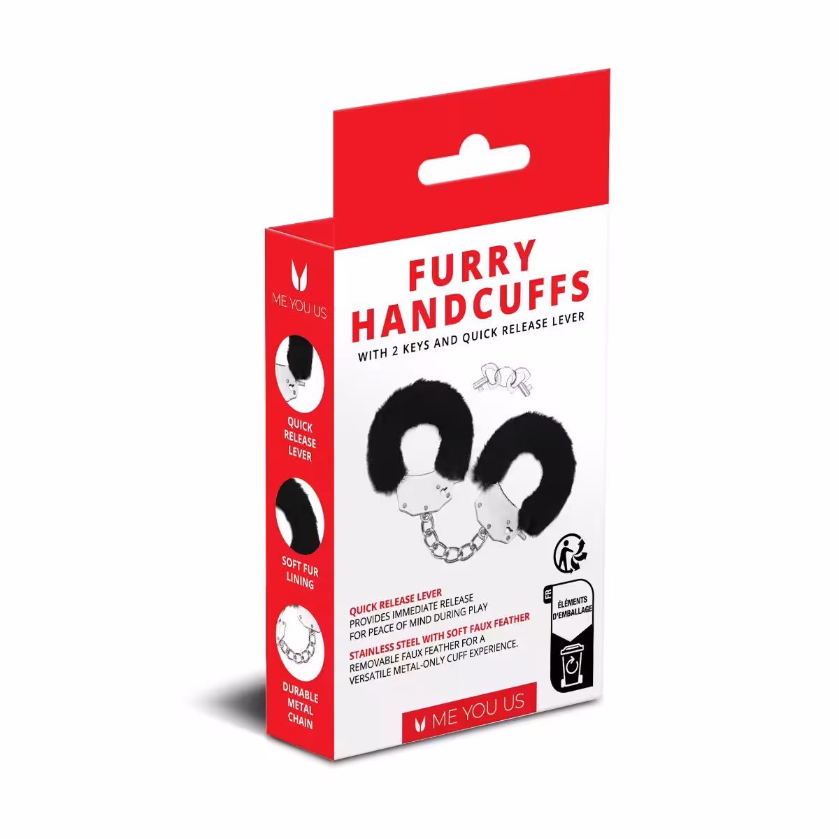 Me You Us Furry Handcuffs Black image 6