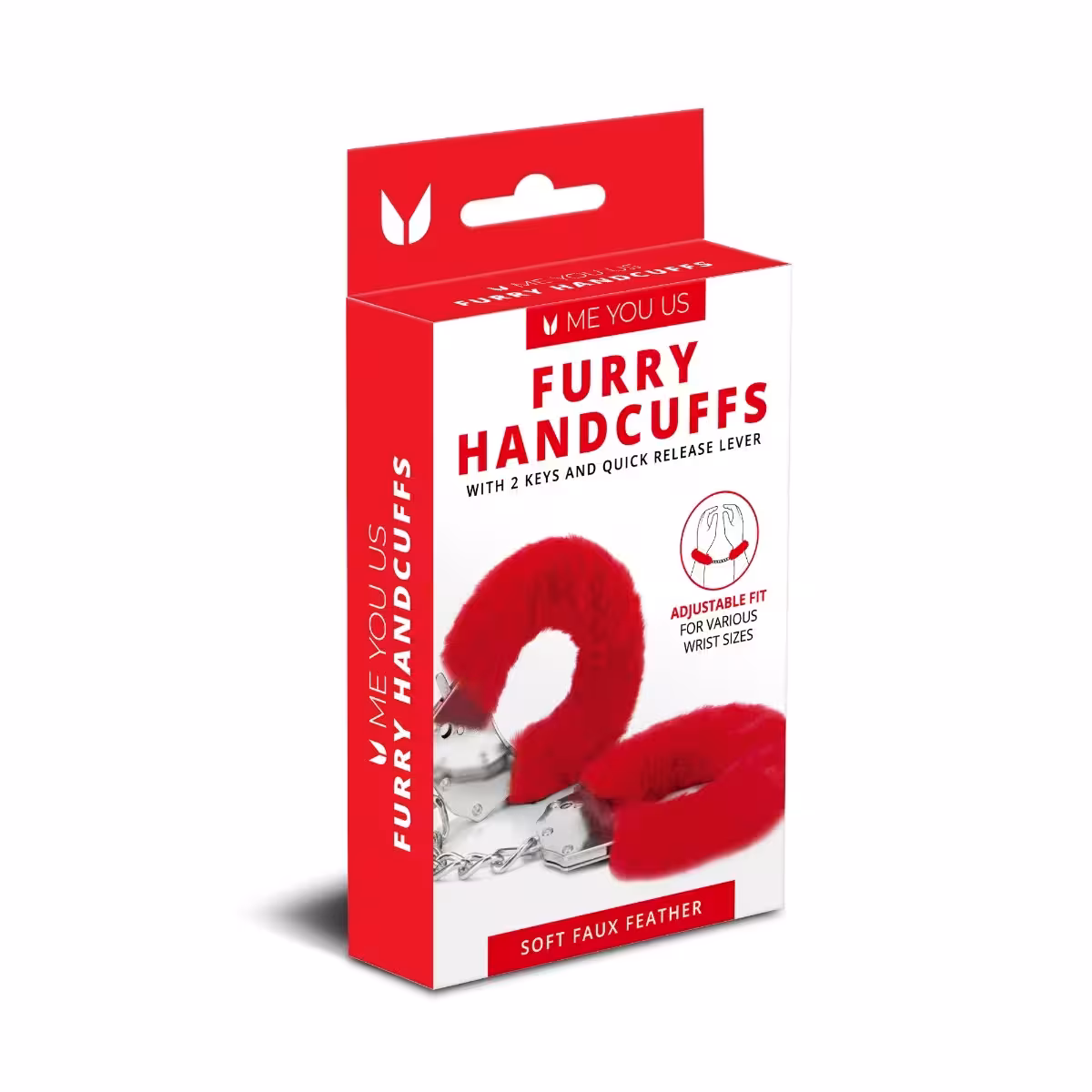 Me You Us Furry Handcuffs Red image 2