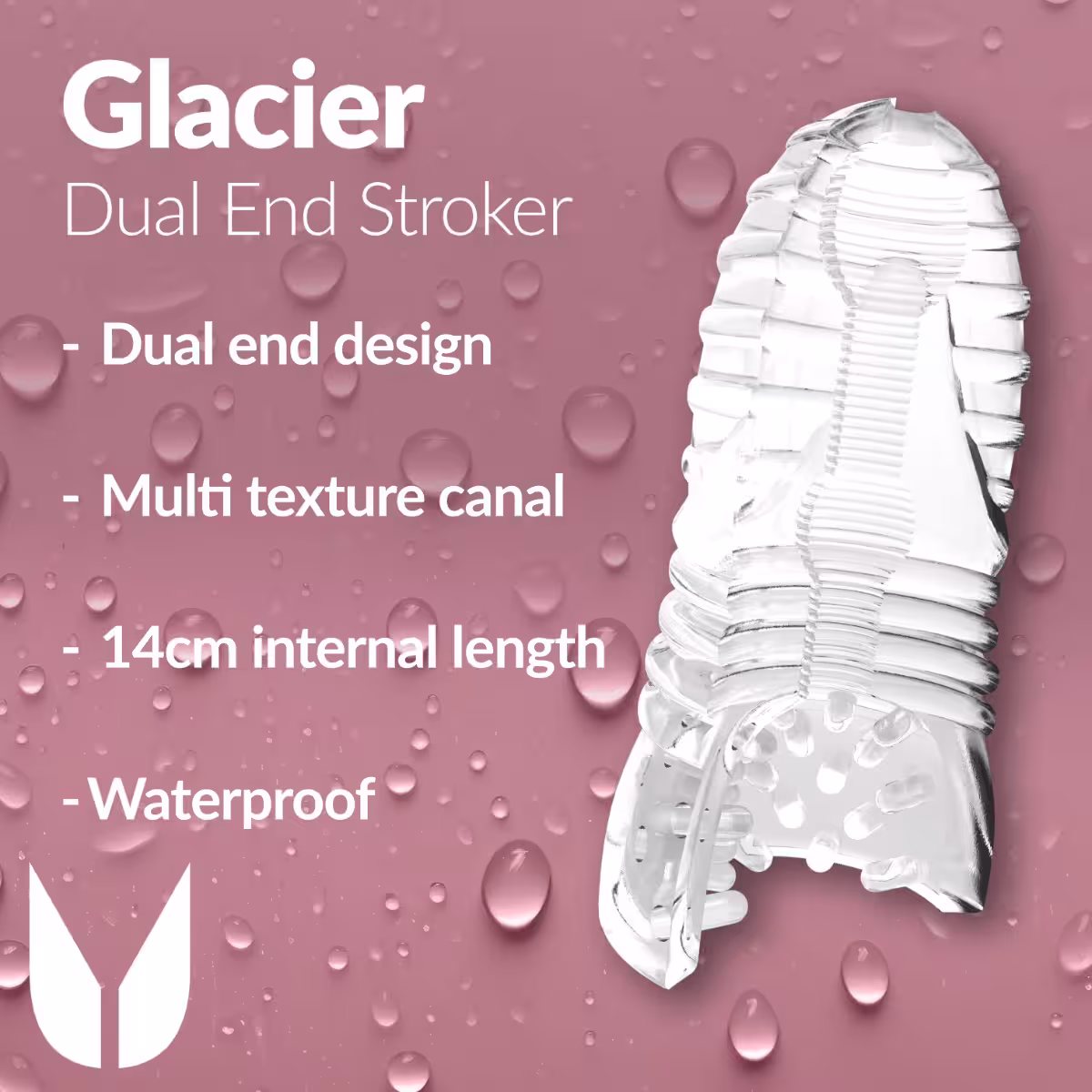 Me You Us Glacier Dual End Stroker Male Masturbator Transparent O image 4