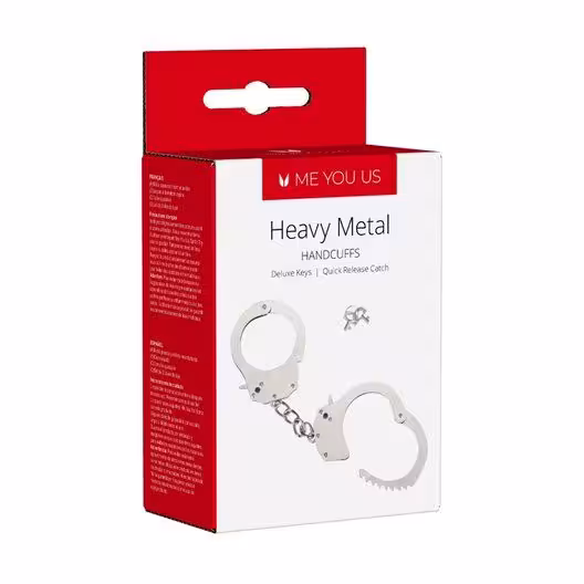 Me You Us Heavy Metal Handcuffs Silver image 3