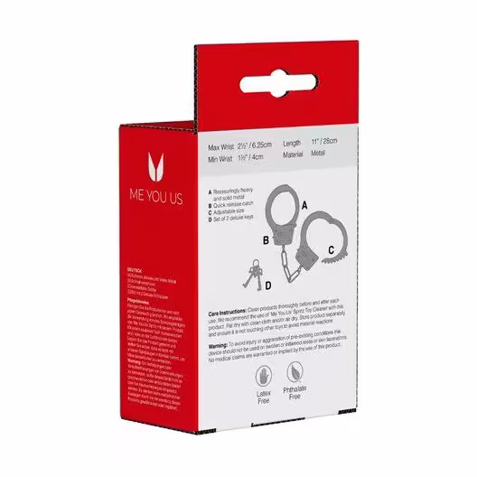 Me You Us Heavy Metal Handcuffs Silver image 4