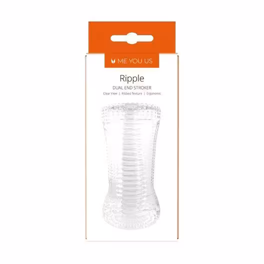 Me You Us Ripple Dual End Stroker Male Masturbator Transparent