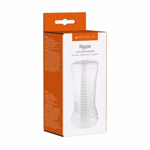 Me You Us Ripple Dual End Stroker Male Masturbator Transparent image 2
