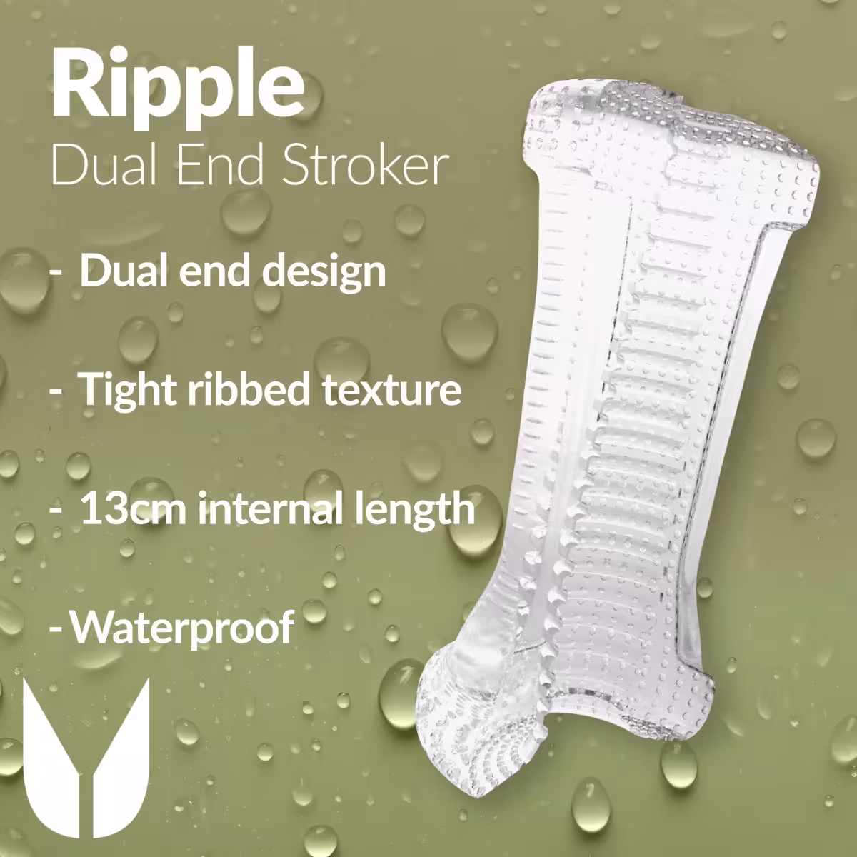 Me You Us Ripple Dual End Stroker Male Masturbator Transparent image 4