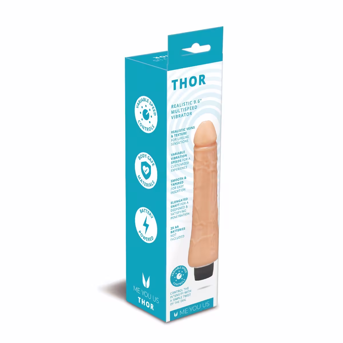 Me You Us Thor 11 Realistic Vibrator Flesh 9.6in image 3