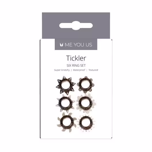 Me You Us Tickler Cock Ring Set 6 Pack Smoke image 2