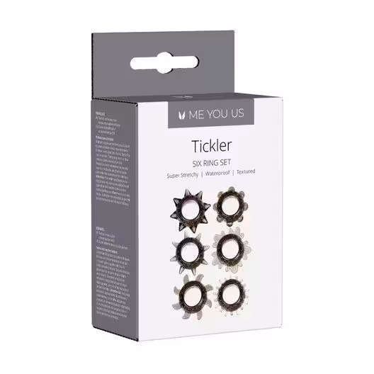 Me You Us Tickler Cock Ring Set 6 Pack Smoke image 3
