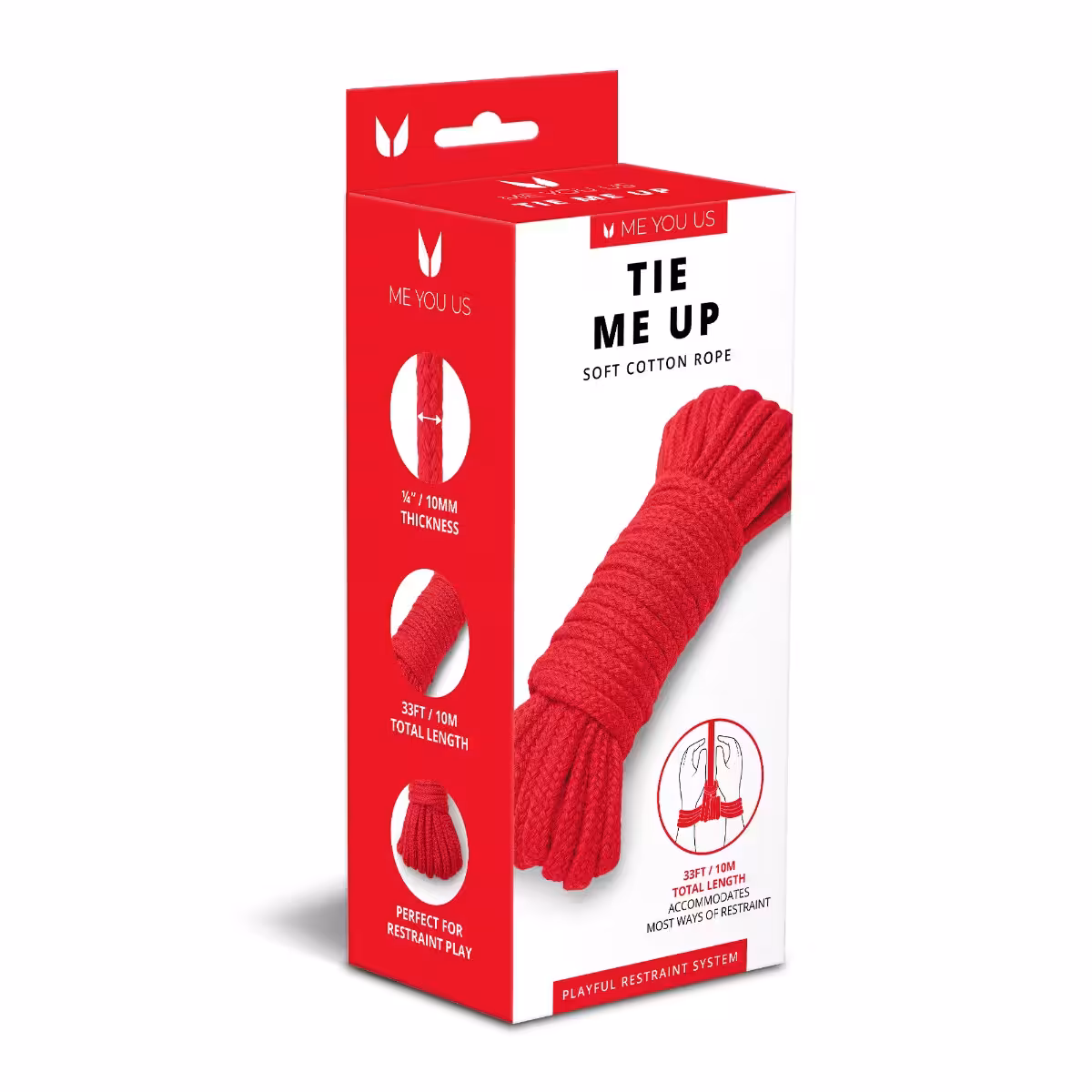 Me You Us Tie Me Up Soft Cotton Rope Red 10m image 2