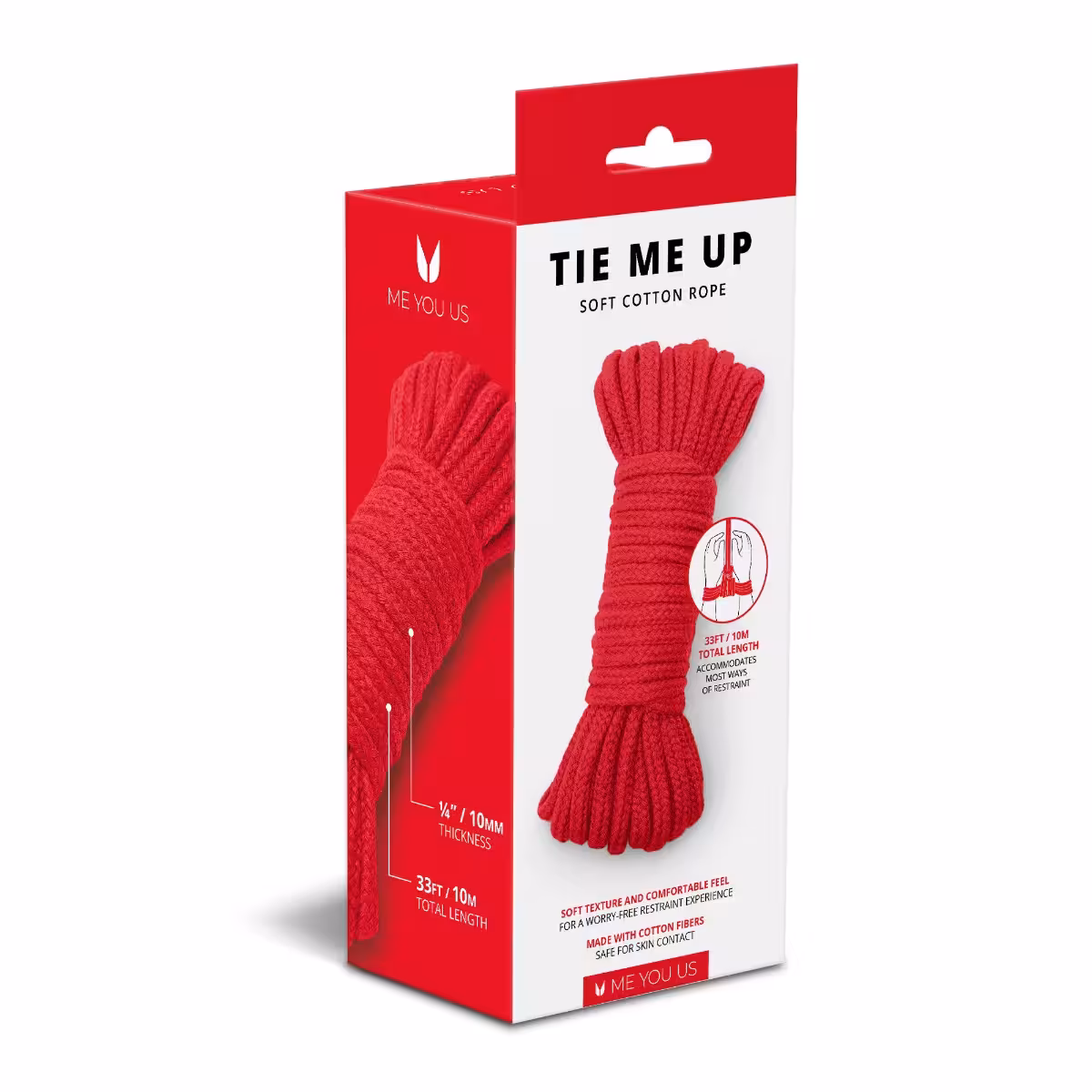 Me You Us Tie Me Up Soft Cotton Rope Red 10m image 4
